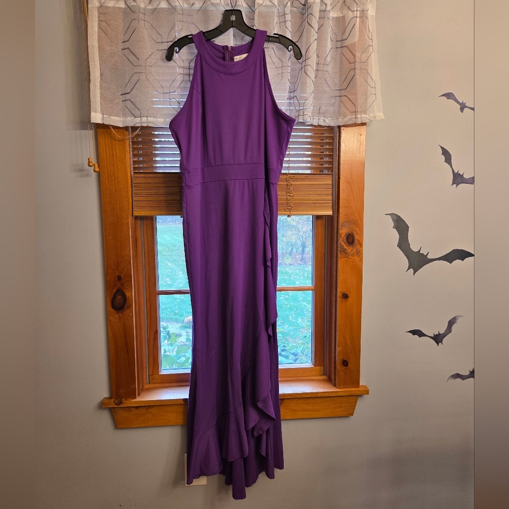 Elegant Purple Sleeveless Dress 16